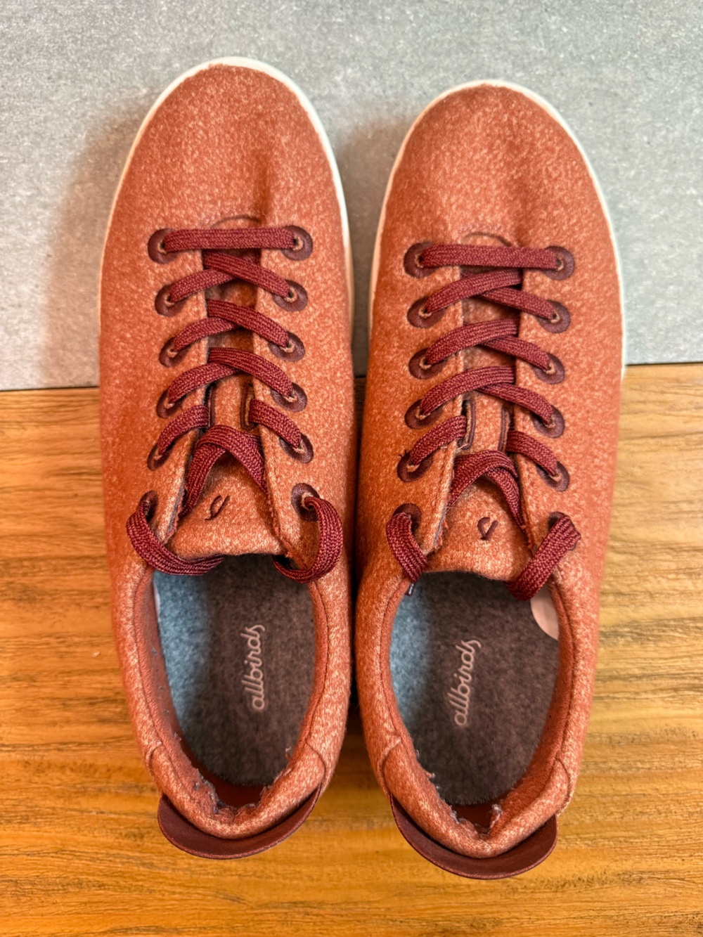 Allbirds Wool Piper Sneakers Rust Wool Mens Size 11 - Picture 6 of 11